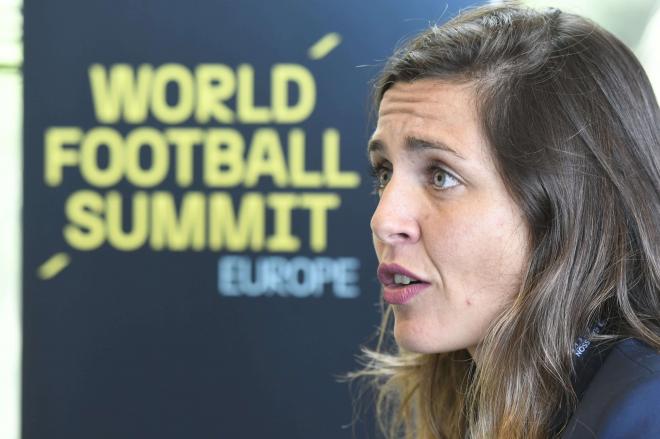 Xisela Aranda, consejera de As Celtas, en el World Football Summit (Foto: Kiko Hurtado).