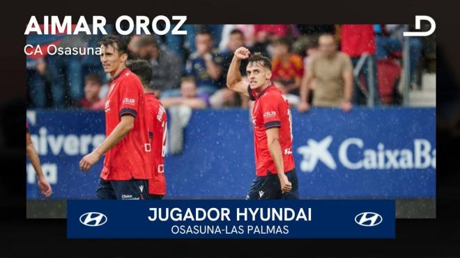 Aimar Oroz, Jugador Hyundai del Osasuna-Las Palmas.