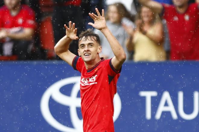 Aimar Oroz celebra su gol en el Osasuna-Las Palmas (Foto: CAO).