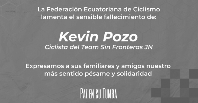 La FEC lamenta la muerte de Kevin Pozo.