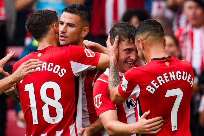 Gol de Gorka Guruzeta ante el Celta en San Mamés (Foto: Athletic Club).