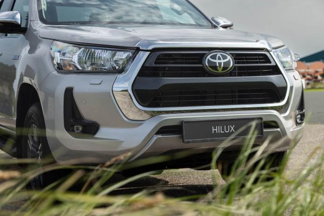 El detalle delToyota Hilux.