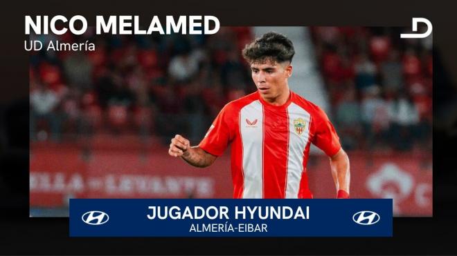 Nico Melamed, el jugador Hyundai del Almería - Eibar