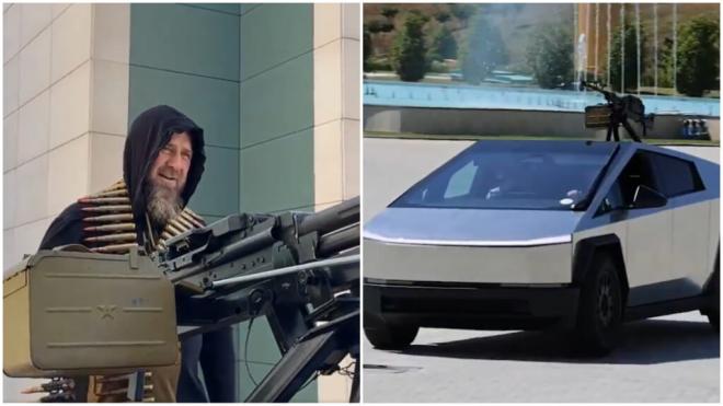 Ramzan Kadyrov, en su Tesla Cybertruck (Captura de @Kadyrov_95)