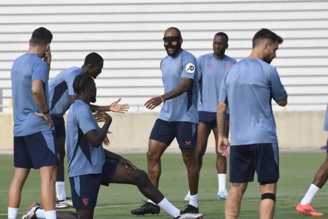 Marcao, en el entrenamiento del Sevilla previo al partido ante el Valladolid (Foto: Kiko Hurtado).