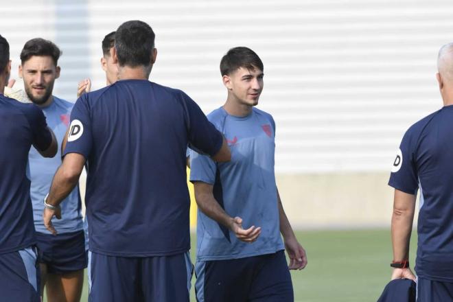 Collado, en el entrenamiento previo al partido ante el Valladolid (Foto: Kiko Hurtado).