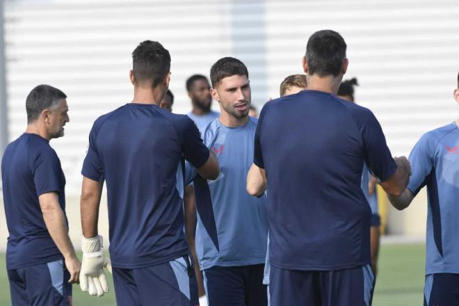 Carmona, en el entrenamiento previo al partido ante el Valladolid (Foto: Kiko Hurtado).