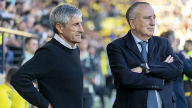 Quique Setién junto a Fernando Roig en el Villarreal (@Villarreal)