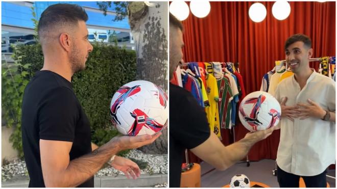 Joaquín Sánchez entrega el balón de LALIGA a un aficionado (foto: Vídeo LALIGA).