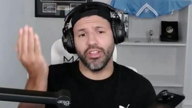 El Kun Agüero, enfadado tras filtrarse su número (Captura de la Kings League)