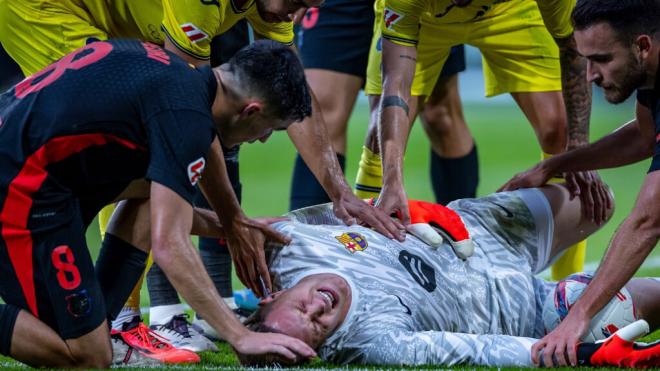 Ter Stegen tras lesionarse frente al Villareal (Foto: Europa Press)