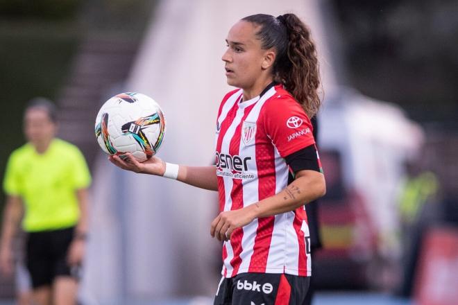 La santurtziarra Nerea Nevado, ante el Real Madrid en Valdebebas (Foto: Athletic Club).