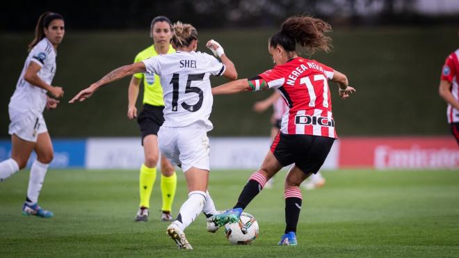 La santurtziarra Nerea Nevado, ante el Real Madrid en Valdebebas (Foto: Athletic Club).