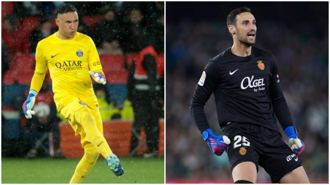 Keylor Navas en un partido con el PSG y Sergio Rico con el Mallorca (Europa Pres)