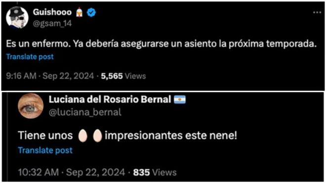 La reacción de los aficionados a la maniobra de Franco Colapinto. (Fuente: Twitter)