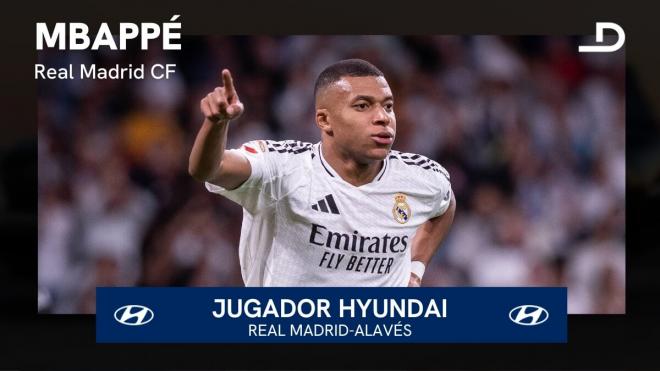 Kylian Mbappé, Jugador Hyundai del Real Madrid-Alavés.