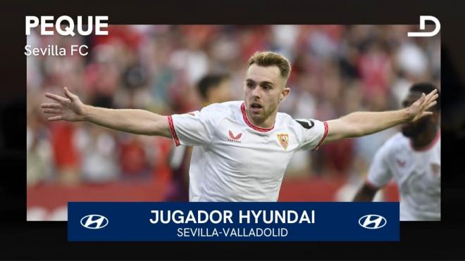 Peque Fernández, Jugador Hyundai del Sevilla - Real Valladolid.