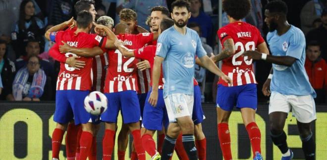 Gol del Atlético de Madrid en Balaídos (Foto: EFE).