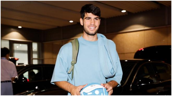 Carlos Alcaraz en Pekín para el Open de China. (Fuente: @ATPTour_ES)