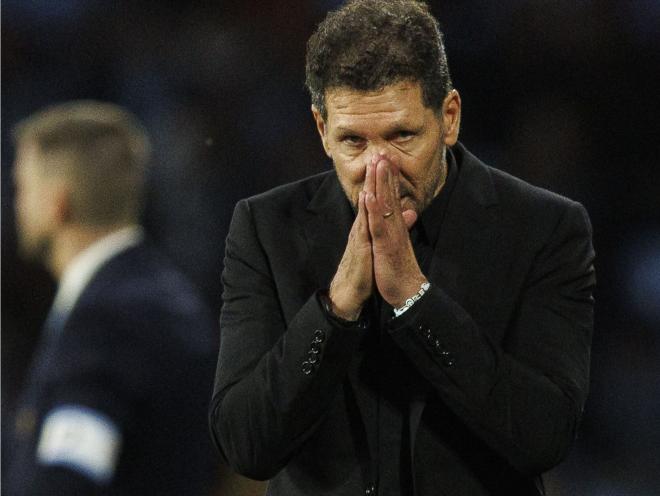 Diego Pablo Simeone, durante el Celta-Atlético (Foto: LaLiga).