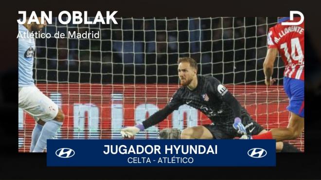 Jan Oblak, Jugador Hyundai del Celta-Atlético.