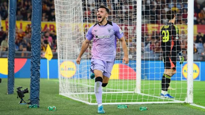 Gol de Aitor Paredes en el Estadio Olímpico de Roma (Foto: Athletic Club).