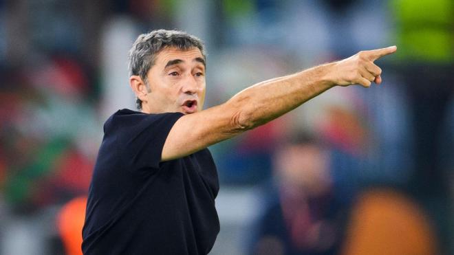 Ernesto Valverde, en el Estadio Olímpico de Roma (Foto: Athletic Club).