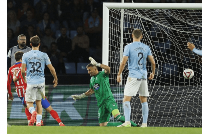 Vicente Guaita tras el gol de Julián Álvarez (Foto: LaLiga).