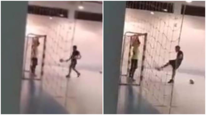 Un entrenador de futsal despedido por sus métodos agresivos con un portero menor de edad. (Fuente: Twitter)