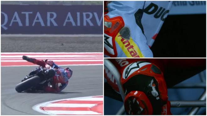 La salvada de Marc Márquez en Indonesia. (Fuente: @DAZN_ES/@MotoGP)