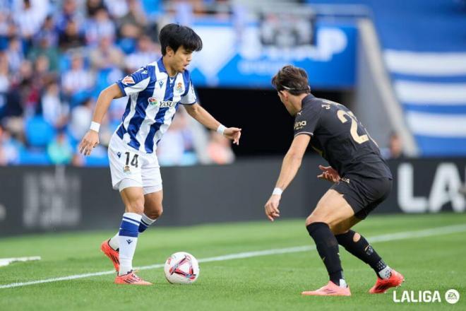 Take Kubo, en el Real Sociedad - Valencia (Foto: LALIGA).