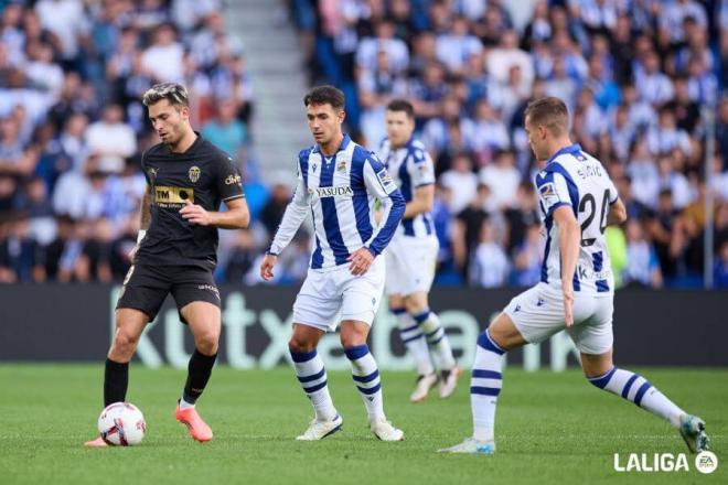 Hugo Duro, ante la Real Sociedad (Foto: LALIGA).