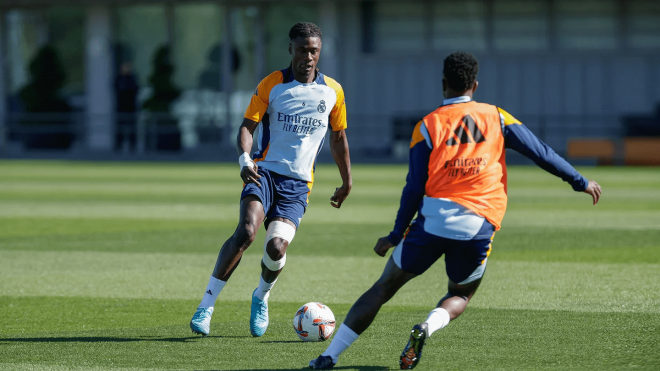 Eduardo Camavinga entrenando con el Real Madrid (Foto: RM).