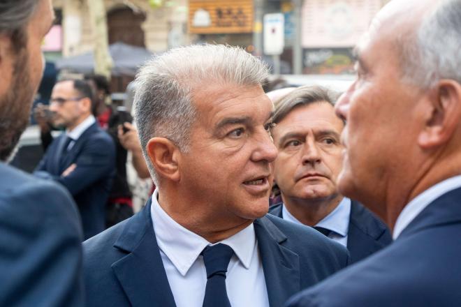 Joan Laporta, ante la prensa (Foto: Cordon Press).