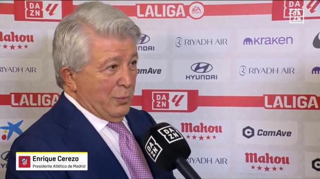 Enrique Cerezo resaltó que el Atlético tiene tolerancia cero con el racismo (captura DAZN)