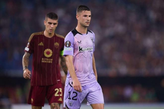 Gorka Guruzeta, en el Estadio Olímpico de Roma (Foto: Athletic Club).