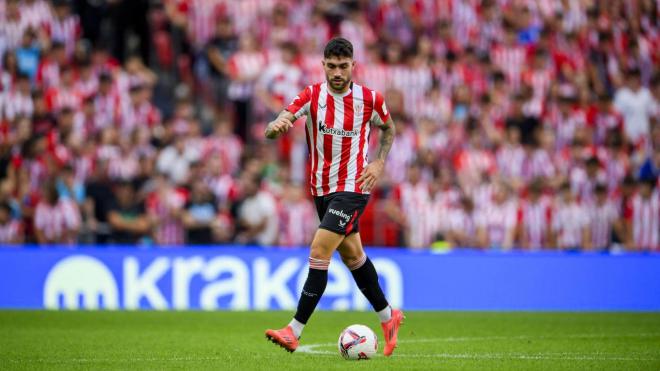 El central Unai Núñez, ante el Sevilla en San Mamés (Foto: Athletic Club).