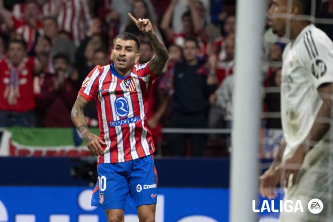 Ángel Correa celebra su gol en el Atlético - Real Madrid (Foto: LALIGA).