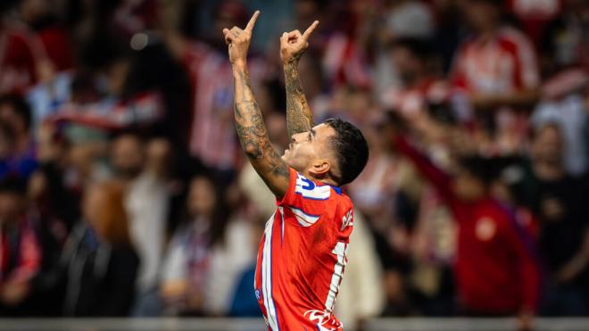 Ángel Correa celebrando su gol ante el Real Madrid (Fuente: Cordon Press)