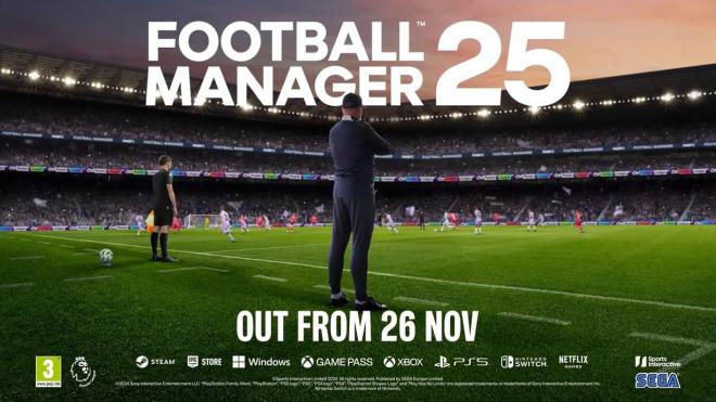 La nueva portada de Football Manager 25 tras el salto al motor Unity.