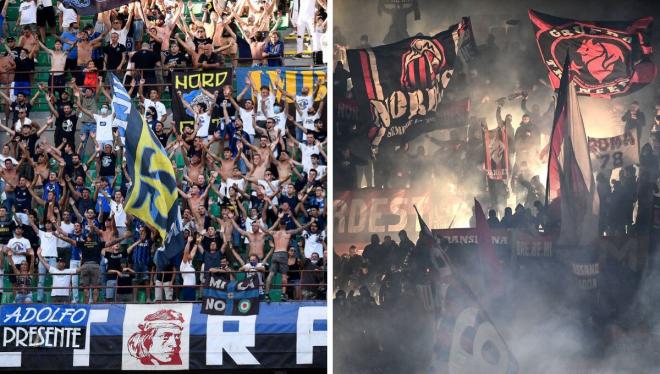 Ultras de Inter y Milan en San Siro (Foto: Cordon Press).