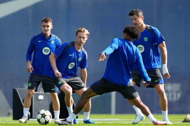 Frenkie de Jong, en un entrenamiento con el Barça (Foto: EFE).