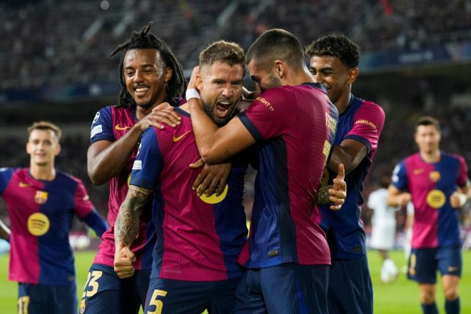 Celebración del gol de Íñigo Martínez en el Barcelona-Young Boys (Foto: Cordon Press).