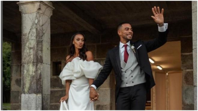 Ana Peleteiro y su marido, Benjamin Campeoré, durante su boda. (Fuente: @apeleteirob )