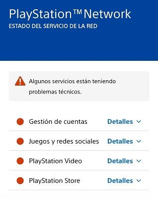 El servicio del estado de la red de PS Network sigue inactivo a esta hora.