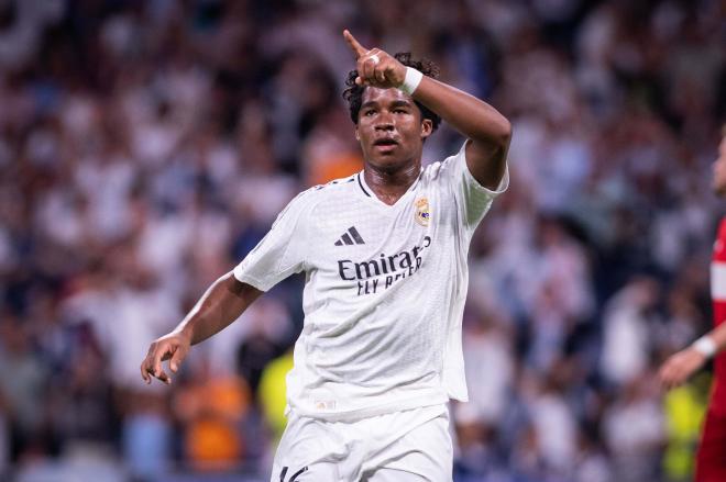 Endrick celebrando un gol con el Real Madrid (Foto: Cordon Press).