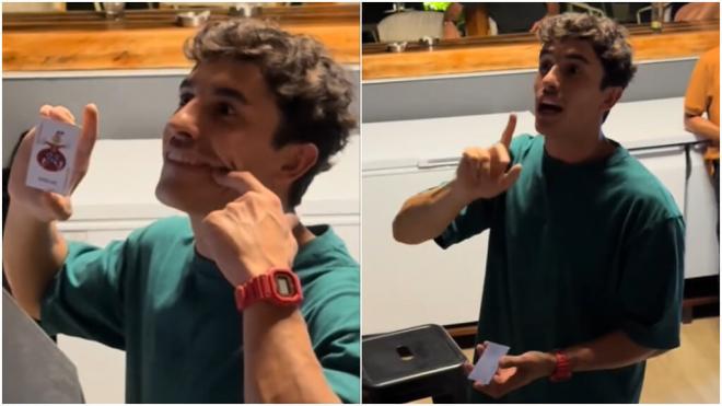 Marc Márquez y su truco de magia (Capturas de TikTok)