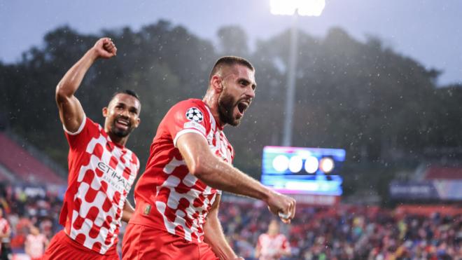 David López celebra el gol del Girona (EP)