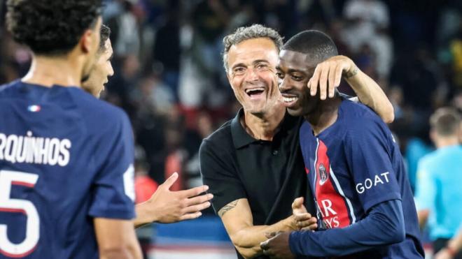 Luis Enrique y Ousmane Dembélé (Fuente: Le Parisien)