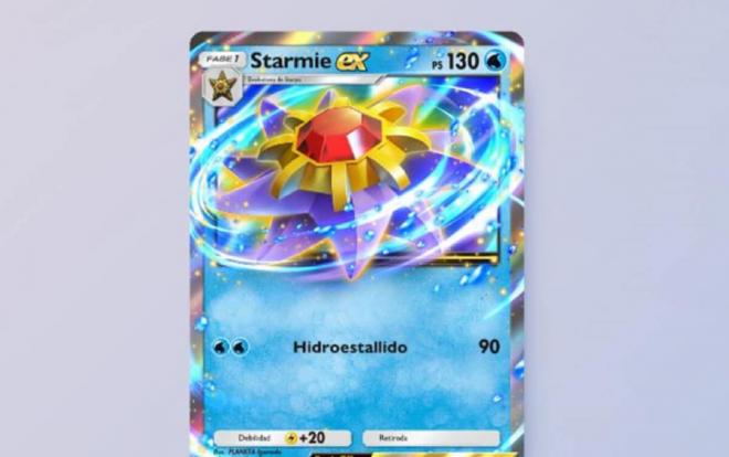 Starmie, una de las cartas ex más poderosas para los mazos iniciales de agua en Pokémon Pocket.